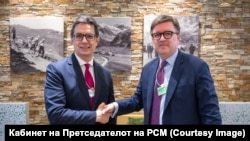 Македонскиот претседател Стево Пендаровски и Џејмс O’Брајан, помошник државен секретар за европски и евроазиски прашања во американскиот Стејт департмент, 16 јануари 2024