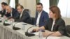 საპარლამენტო პოლიტიკური ჯგუფის, „ლელოს“ წევრი ანა ნაცვლიშვილი (მარჯვნივ) პარლამენტის ადამიანის უფლებათა კომიტეტის სხდომაზე. 2 აპრილი, 2024 წელი