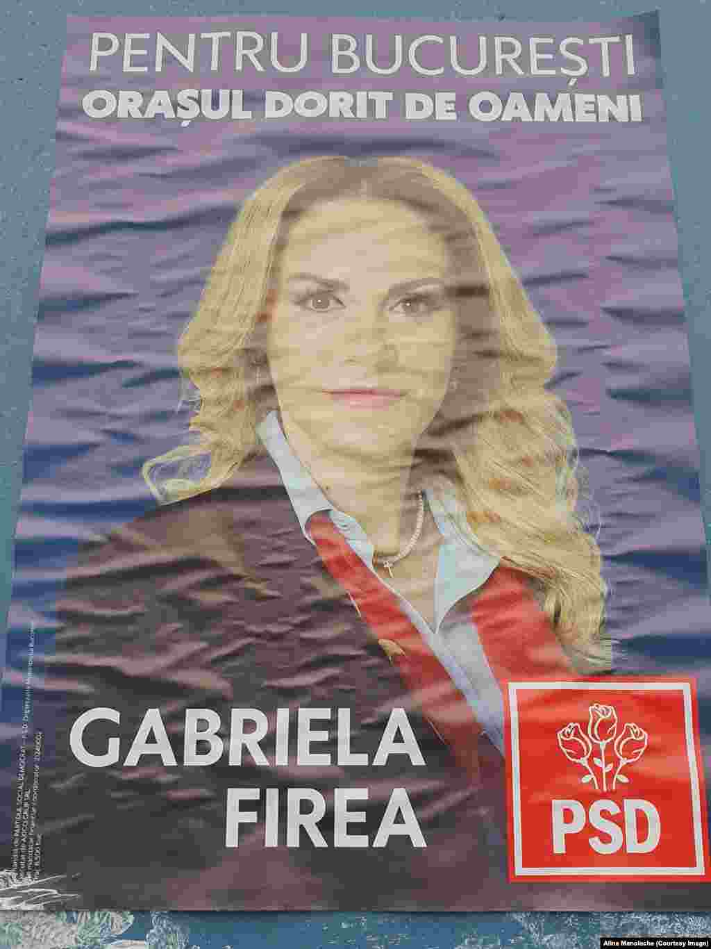 Gabriela Firea, candidat PSD la Primăria Capitalei și locul trei pe listele PSD-PNL pentru europarlamentare. Firea promite că va livra un București dorit de oameni. 