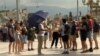 Foreign tourists in Skopje
