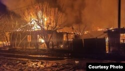 Пожежа на Харківщині внаслідок влучання російського дрона (фото ілюстративне)