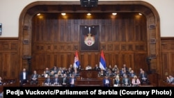 Sa sednice Skupštine o izboru nove vlade, 1. maja 2024.