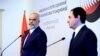 Premijer Albanije Edi Rama i premijer Kosova Albin Kurti tokom zajedničke konferencije za novinare. Fotografija iz arhive.