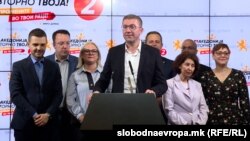 Христијан Мицкоски, претседател на ВМРО-ДПМНЕ, прес-конференција по претседателските избори во Северна Македонија, 24.4.2024 година