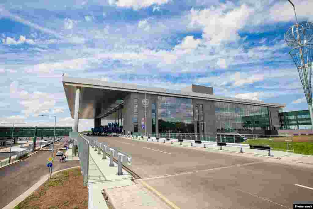 This June 2012 photo shows the terminal building of the Donetsk Sergei Prokofiev International Airport soon after its opening in May that year.