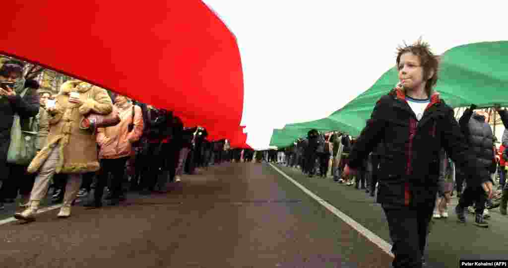 The March 15 demonstration took place on a national holiday commemorating the 175th anniversary of Hungary's failed 1848 rebellion against Habsburg rule. 