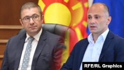 Северна Македонија- Христијан Мицкоски(лево), премиер и претседател на владејачката ВМРО-ДПМНЕ и Венко Филипче(десно), претседател на опозициската СДСМ