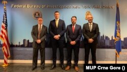 Ministar unutrašnjih poslova Crne Gore Filip Adžić i direktor Uprave policije Zoran Brđanin sa predstavnicima FBI