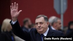 Milorad Dodik tokom proslave dana Republike Srpske 9. januara, na datum koji je Ustavni sud BiH proglasilo neustavnim, u Istočnom Sarajevu, 9. januara 2023.