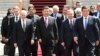 Președintele chinez Xi Jinping (centru) și alți lideri ai statelor membre și observatori ai Organizației de Cooperare de la Shanghai, precum și reprezentanți ai organismelor regionale și internaționale, la Bișkek, iunie 2019.