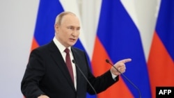 Predsjednik Ruske Federacije Vladimir Putin tokom govora na ceremoniji 30. septembra 2022.