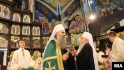 Заедничка литургија на српскиот патријарх Порфириј и Архиепископот Охридски и Македонски г.г. Стефан