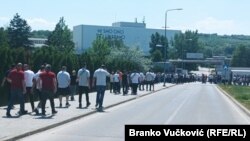 Protest radnika Fijata zbog najave o privremenom zatvaranju fabrike i ponude da rade u inostranstvu (13. maj 2022)