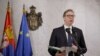 Predsednik Srbije Aleksandar Vučić nakon sastanka sa evropsko-američkim timom diplomata u Beogradu, 20. januara 2023.
