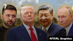 Зеленський, Трамп, Сі, Путін (колаж)
