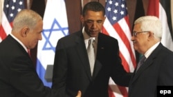 Američki predsjednik Obama sa izraelskim premijerom Netanyahuom i palestinskim predsjednikom Abbasom, New York, 22.09.2009.