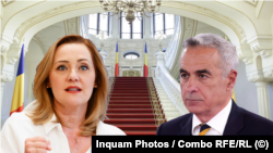 Candidații din turul doi al prezidențialelor, Elena Lasconi și Călin Georgescu.