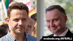 Опозицискиот претседателски кандидат Рафал Трасковски и актуелниот претседател Анджеј Дуда