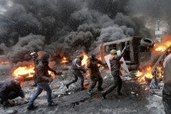 Революція гідності. Протистояння між майданівцями та міліцейськими спецпризначенцями. Київ, 22 січня 2014 року