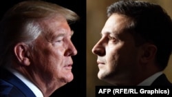 Президент США Дональд Трамп (л) і його український колега Володимир Зеленський, комбіноване фото