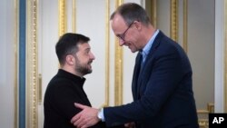 ვოლოდიმირ ზელენსკი და ფრიდრიხ მერცი. კიევი, 9 დეკემბერი, 2024.
