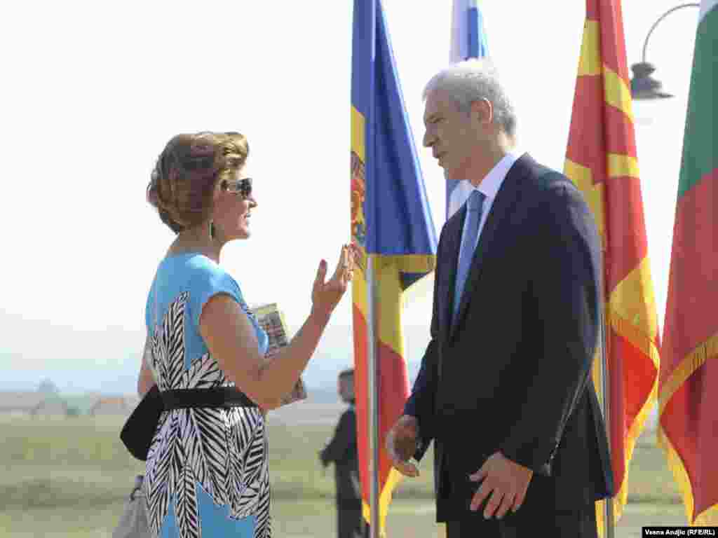 Andrula Vasiliju, evropska komesarka za obrazovanje, kulturu, multijezičnost i mlade sa predsednikom Srbije Borisom Tadićem, 02.09.2011. Foto: RSE / Vesna Anđić