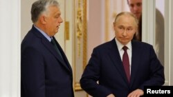 Унгарскиот премиер Орбан и рускиот претседател Путин присуствуваа на прес-конференција во Москва.