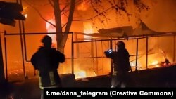 საილუსტრაციო ფოტო. რუსული დრონებით შეტევის შედეგად გამოწვეული ხანძარი ოდესაში