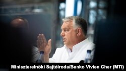 Orbán Viktor beszédet mond a Bálványosi Szabadegyetemen 2022. július 23-án