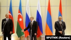 Путин на прес-конференција во Сочи по средбата со лидерите на Ерменија и Азербејџан