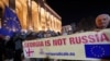 Gruzijci u centru Tbilisija na protestu zbog rezultata parlamentarnih izbora, 28. oktobar 2024.