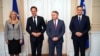 Mark Rutte, generalni sekretar NATO-a, sa članovima Predsjedništva BiH - Željka Cvijanović, Željko Komšić (drugi s desna) i Denis Bećirović (prvi s desna). U Sarajevu, 10. marta 2025.
