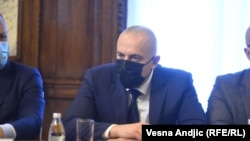 Milan Radoičić na sastanku u Beogradu sa predsednikom Srbije Aleksandrom Vučićem, 14. januar 2022. Radoičić je od decembra prošle godine pod sankcijama Sjedinjenih Američkih Država uz optužbe za organizovani kriminal na severu Kosova.