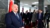Bjeloruski lider Aleksandar Lukašenko nakon glasanja na parlamentarnim izborima u Minsku, 25. februar 2024.