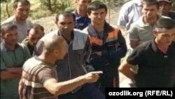 Акция протеста шахтеров предприятия «Шаргунькумир».