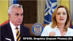 Kombinovana fotografija kandidata za predsednika Rumije koji idu u drugi krug, Kalin Đorđesku i Elena Laskoni.