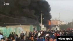 Tajik market in fire