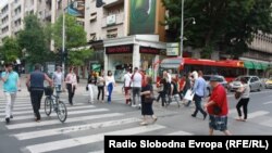 Илустрација- пешачкиот премин на Рекорд во центарот на Скопје