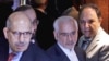 آقای برادعی (چپ) در سفر ایران در سال ۲۰۰۸، در کنار غلامرضا آقازاده رئیس سازمان انرژی اتمی ایران و محمد سعیدی معاون این سازمان