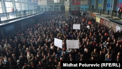Protest u Željeznicama Federacije BiH, oktobar 2011.